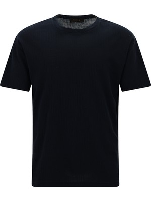 Abdullah Kiğılı Bisiklet Yaka Oversize Desenli Pamuk T-shirt