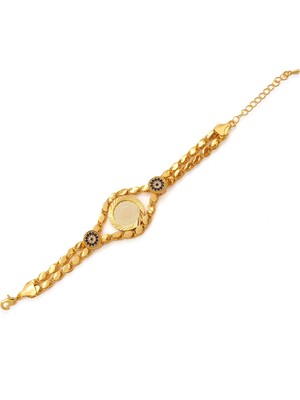 ferizz altın kaplama  nazar boncuklu çeyrek altınlı bileklik blk-1223