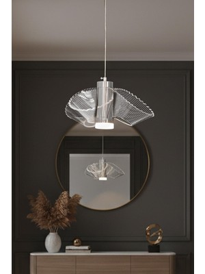 Ünal Aydınlatma Doğa 3 Krom LED Avize – Dalga Formlu Modern Tasarım