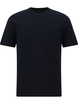 Abdullah Kiğılı Bisiklet Yaka Slim Fit Dar Kesim Nakışlı Pamuklu Lyocell T-shirt