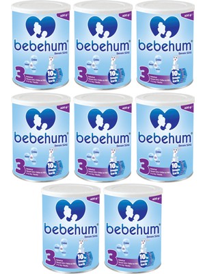 Bebehum Teneke 3 Devam Sütü 400 gr 9-12 Ay X8 Adet