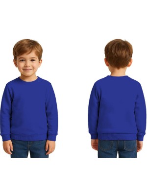 Sedirli Unisex Düz Baskısız Çocuk Sweatshirt  3 Iplik Şardonlu Kumaş