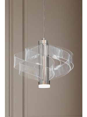 Ünal Aydınlatma Yel 4 Krom LED Avize – Dalga Formlu Modern Tasarım