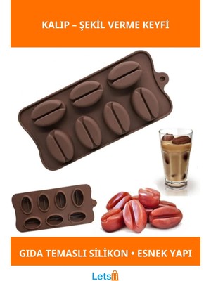 Letsii Kahve Çekirdeği Şekilli Esnek Silikon Kalıp