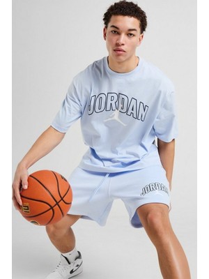Nike Jordan Brooklyn Oversize Kesim Erkek Mavi Tişört