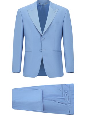 Abdullah Kiğılı 4 Drop Relaxed Fit Rahat Kesim Sivri Yaka Yün Smokin & Damatlık