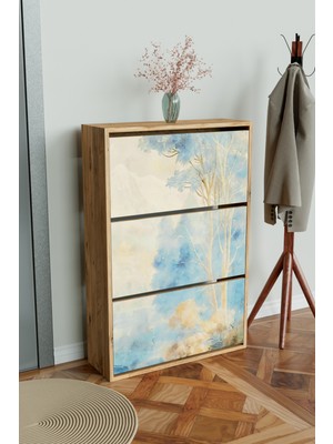 Hediyeler Kapında "blue Mist" 3 Bölmeli Liovian Düşer Kapak Ayakkabılık