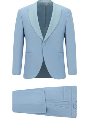 Abdullah Kiğılı 7 Drop Slim Fit Dar Kesim Şal Yaka Yün Smokin & Damatlık