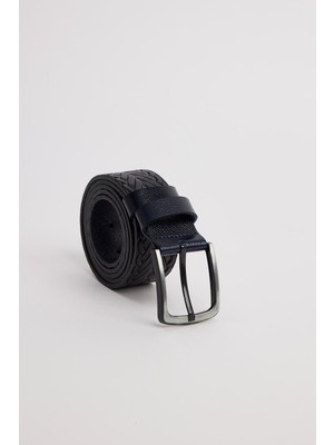 Tudors Erkek %100 Hakiki Deri 4 cm Spor Lacivert Kemer