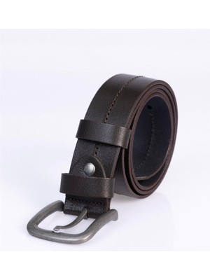 Tudors Erkek %100 Hakiki Deri 4 cm Spor Kahverengi Kemer