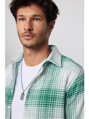 Tudors Erkek Slim Fit Dar Kesim Uzun Kollu Kareli Kışlık Oduncu Gömlek