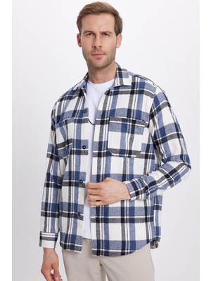 Tudors Erkek Regular Fit Klasik Kesim Çift Cepli Kışlık Oduncu Kareli Gömlek