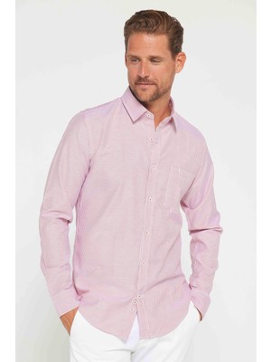 Tudors Erkek Slim Fit Dar Kesim Uzun Kollu Pamuklu Düğmeli Yaka Gömlek