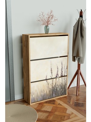 Hediyeler Kapında "hazy Lavender" 3 Bölmeli Liovian Düşer Kapak Ayakkabılık