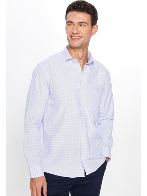 Tudors Erkek Regular Fit Klasik Kesim Tek Cepli Çizgili İtalyan Yaka Gömlek