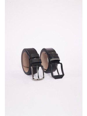 Tudors Erkek 2'li Set 4 Cm Spor Siyah Kemer