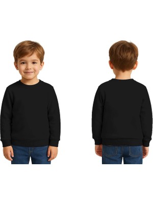 Sedirli Unisex Düz Baskısız Çocuk Sweatshirt  3 Iplik Şardonlu Kumaş