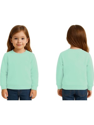 Sedirli Unisex Düz Baskısız Çocuk Sweatshirt  3 Iplik Şardonlu Kumaş