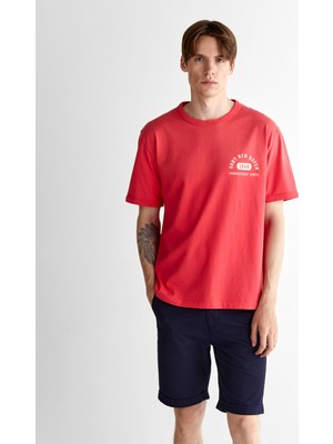 Gant Erkek Kırmızı Relaxed Fit Bisiklet Yaka Logolu T-Shirt 2003314.648