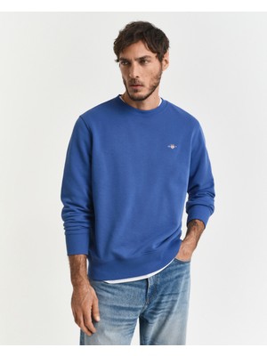 Gant Erkek Mavi Regular Fit Bisiklet Yaka Sweatshirt 2006065.407