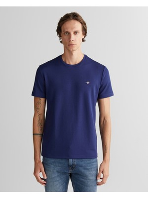 Gant Erkek Lacivert Relaxed Fit Bisiklet Yaka T-Shirt 2324367T.423