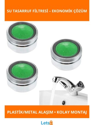 Letsii Su Tasarruf Filtresi Dayanıklı Plastik ve Metal Alaşım