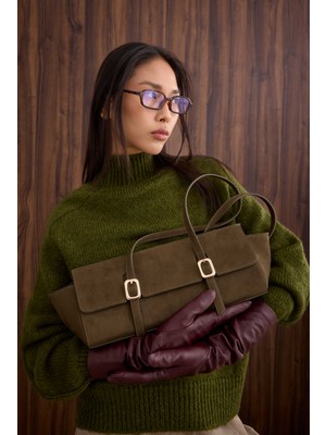 HE-QA Süet Baget Çanta Haki