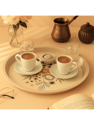 Sarkap Home Soft Çiçekler Metal Tepsi