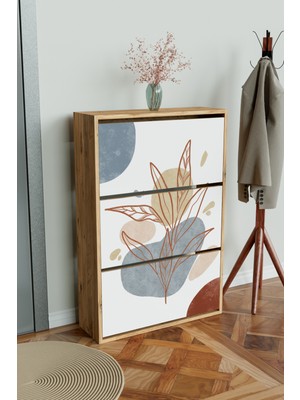 Hediyeler Kapında "minimal Leaf" 3 Bölmeli Liovian Düşer Kapak Ayakkabılık