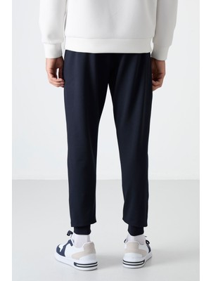 Tommy Life Lacivert Fermuar Cepli Standart Kalıp Jogger Erkek Eşofman Alt - 84587