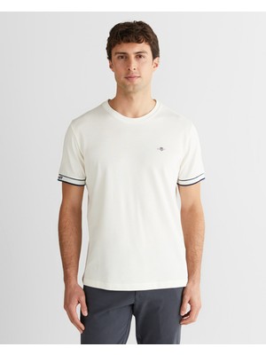 Gant Erkek Beyaz Regular Fit Bisiklet Yaka T-Shirt 2325320T.113