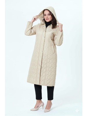 Mihrinaz Kadın Büyük Beden Içi Tüylü Kapitone Mont
