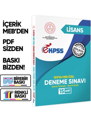 Karakutu Yayınları 2026 MEB ÖZEL EKPSS Lisans 15li Deneme Fasikül Paketi (A4 Büyük Boyutlu Renkli Baskı)