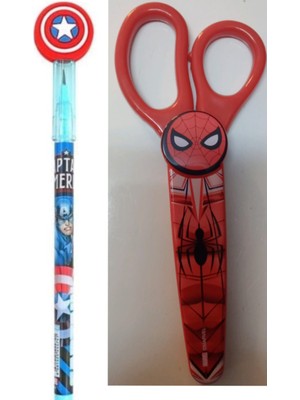 Cem Spiderman Makas SM-1666 ve Yumurtlayan Kalem Seti