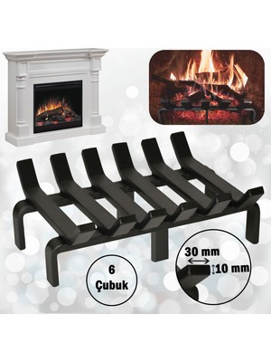 Aktepe Group Şömine Izgarası 36 cm x 32 cm 6 Çubuklu Ekstra Izgara Dar Gözlü Izgara