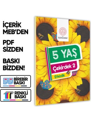 2026 5 Yaş Okul Öncesi MEB Etkinlik Kitabı Çekirdek  2 Eğlenceli ve Öğretici Aktiviteler (A4 Renkli)