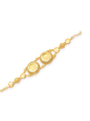 ferizz altın kaplama  desenli ıki çeyrek altınlı bileklik blk-1209