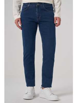 Morven  Erkek Mavi Denim 5 Cep Dynamic Fit Jean Kot Pantolon