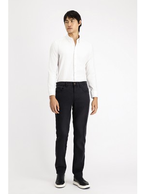 Kiğılı Uzun Kol Slim Fit Dar Kesim Desenli Pamuk Gömlek