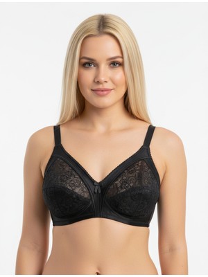 Bonbon Kadın Minimizer Desteksiz Toparlayacı Balensiz Siyah Renk Sütyen BB2090