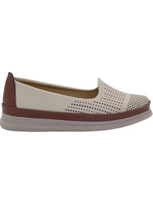 Mergenshoes Esa 031 Bej Rahat Taban Kadın Günlük Ayakkabı