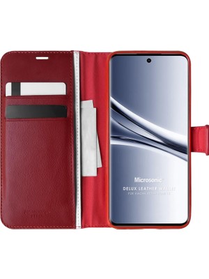 Microsonic Xiaomi Redmi Note 15 Kılıf Delux Leather Wallet Kırmızı