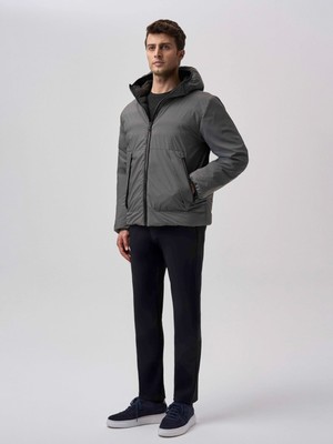 Bisse Bisse Studio Erkek Çift Taraflı Şişme Mont Siyah - Gri BSMN25K25503_D99-1