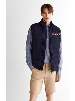 Gant Erkek Lacivert Regular Fit Dik Yaka Logolu Yelek 7125105T.433