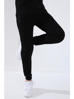Tommy Life Siyah Fermuarlı Standart Fit İnce Erkek Çocuk Eşofman Alt - 64042