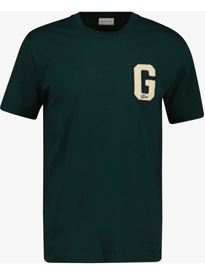 Gant Erkek Yeşil Regular Fit Bisiklet Yaka Logolu T-Shirt 2003354.374