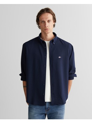Gant Erkek Lacivert Relaxed Fit  Gömlek 3825310T.433