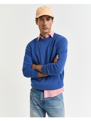 Gant Erkek Mavi Regular Fit Bisiklet Yaka Kazak 8030561.407