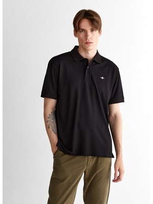 Gant Erkek Siyah Relaxed Fit Polo 2425124T.5