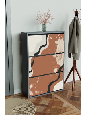 Hediyeler Kapında "abstract Design" 3 Bölmeli Liovian Düşer Kapak Ayakkabılık